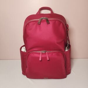 NWT Tumi Voyageur ROSIE 16.1” Nylon & Leather Laptop Backpack FUCHSIA Pink